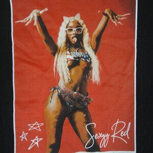 SEXXY RED RAPPER NAILS KITTY EARS - BLACK SMALL T-SHIRT L364